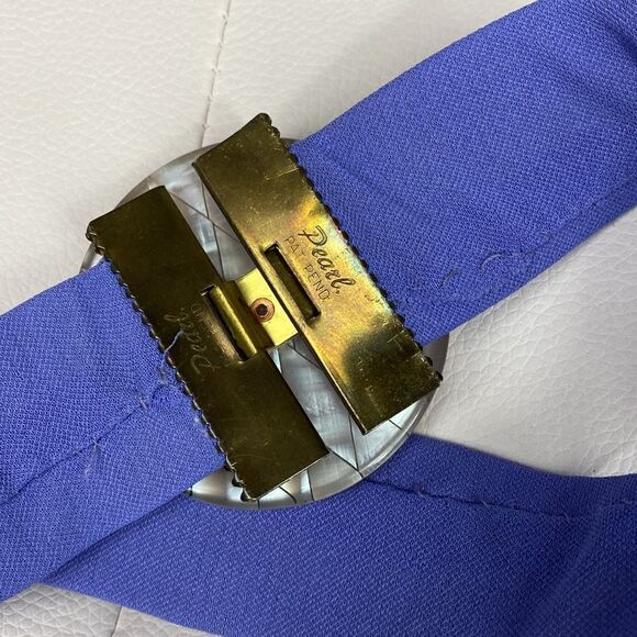 Vintage Mother of Pearl Elastic Belt Purple 80's - Picture 3 of 6